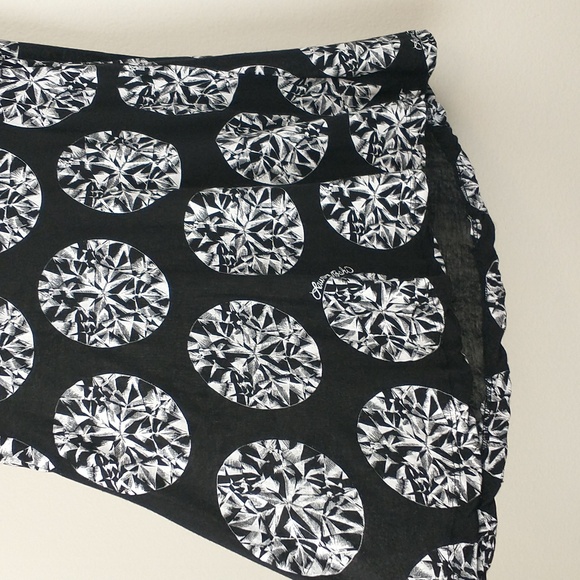 Lauren Moshi Top Womens XS Black White Diamonds Graphic Swing Short Sleeve Shirt - Picture 3 of 12